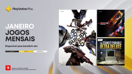 PS Plus Essential: Jogos de janeiro de 2025 anunciados.