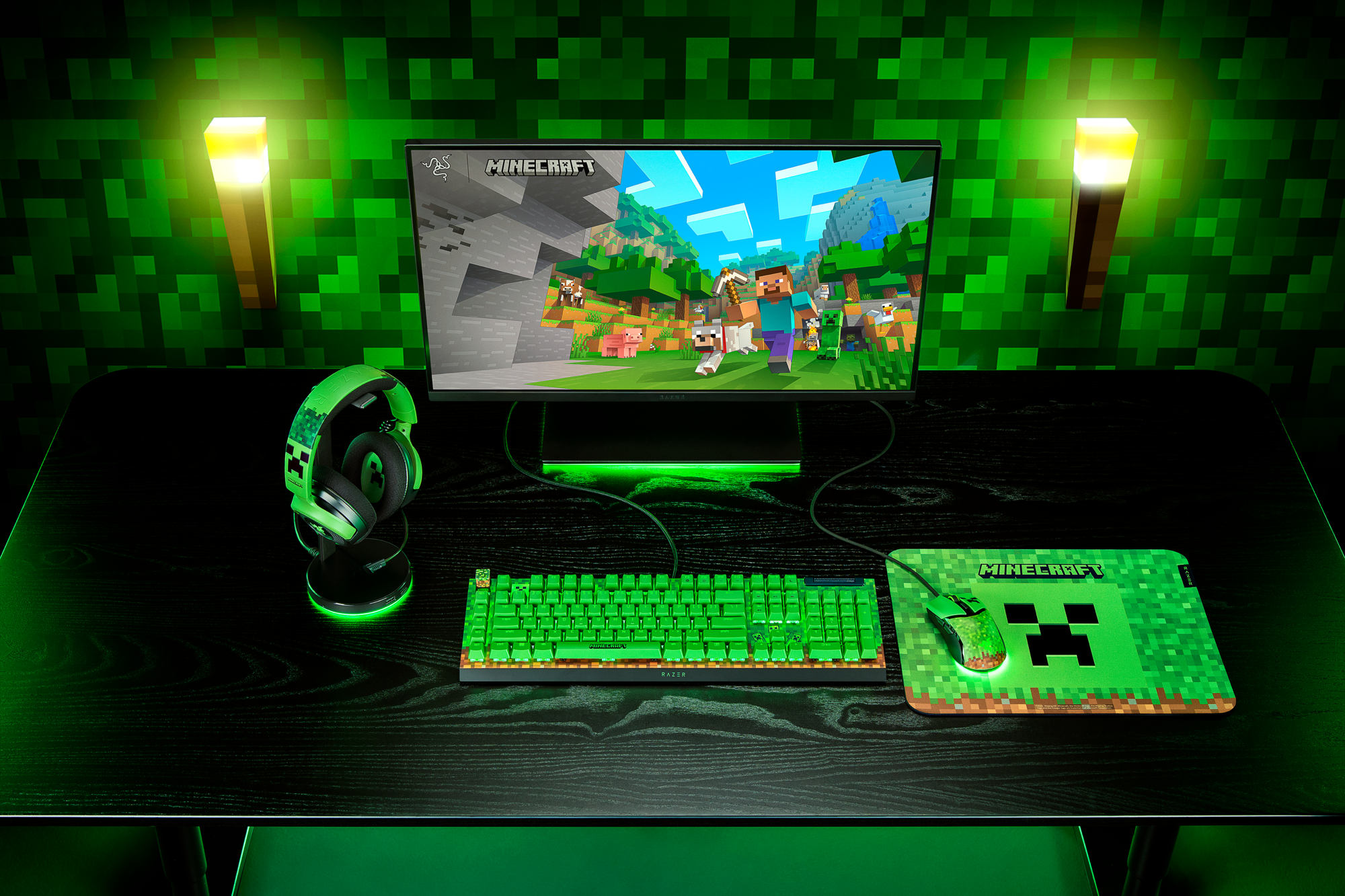 Razer lança coleção de periféricos inspirados em Minecraft