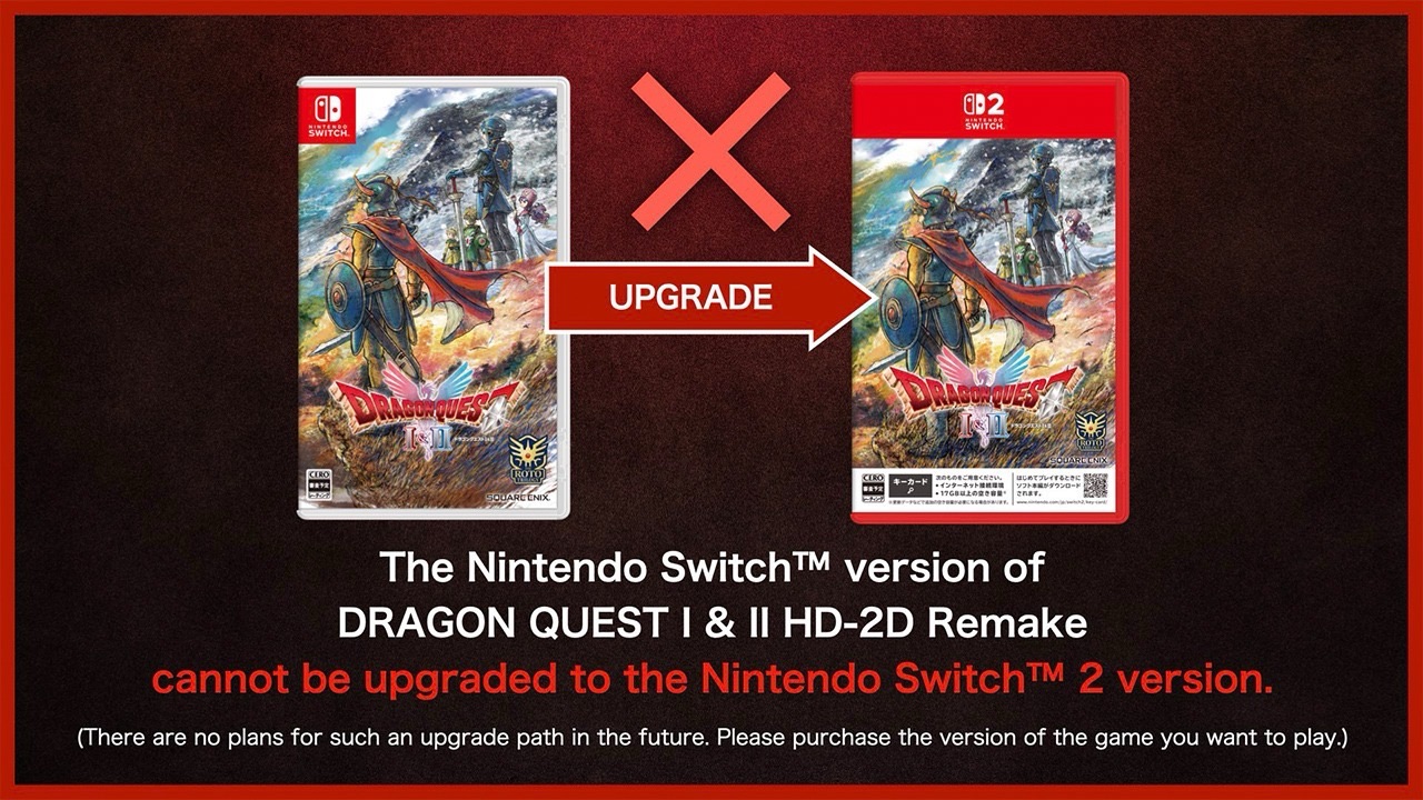 Dragon Quest I & II HD-2D Remake não terá upgrade entre Switch e Switch 2