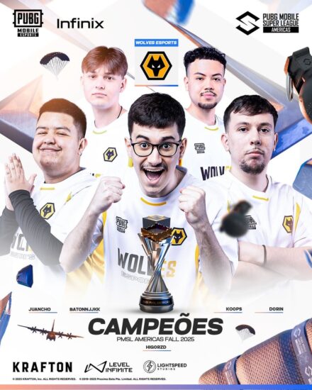 Wolves Esports conquista o título da PUBG MOBILE Super League Americas Fall 2025