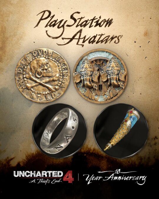 Uncharted 4: A Thief’s End ganha avatares gratuitos no PS5 para celebrar 10 anos