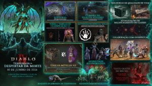 Diablo IV recebe a Temporada do Despertar da Morte com novidades na progressão e teste gratuito do Bruxo